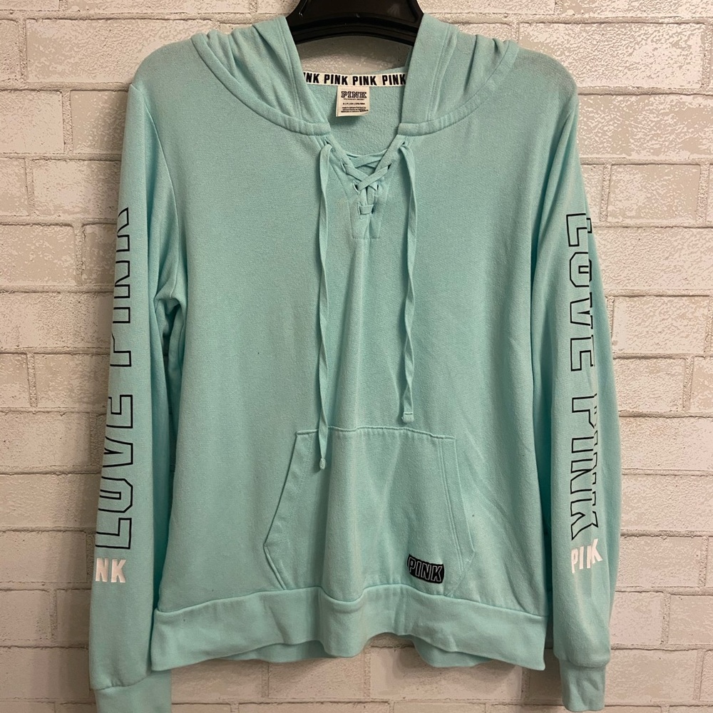 VS Pink Lace-Up Pullover